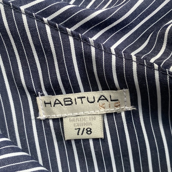 HABITUAL Girl's One-shoulder Striped High-low Dress In Navy - Picture 6 of 13